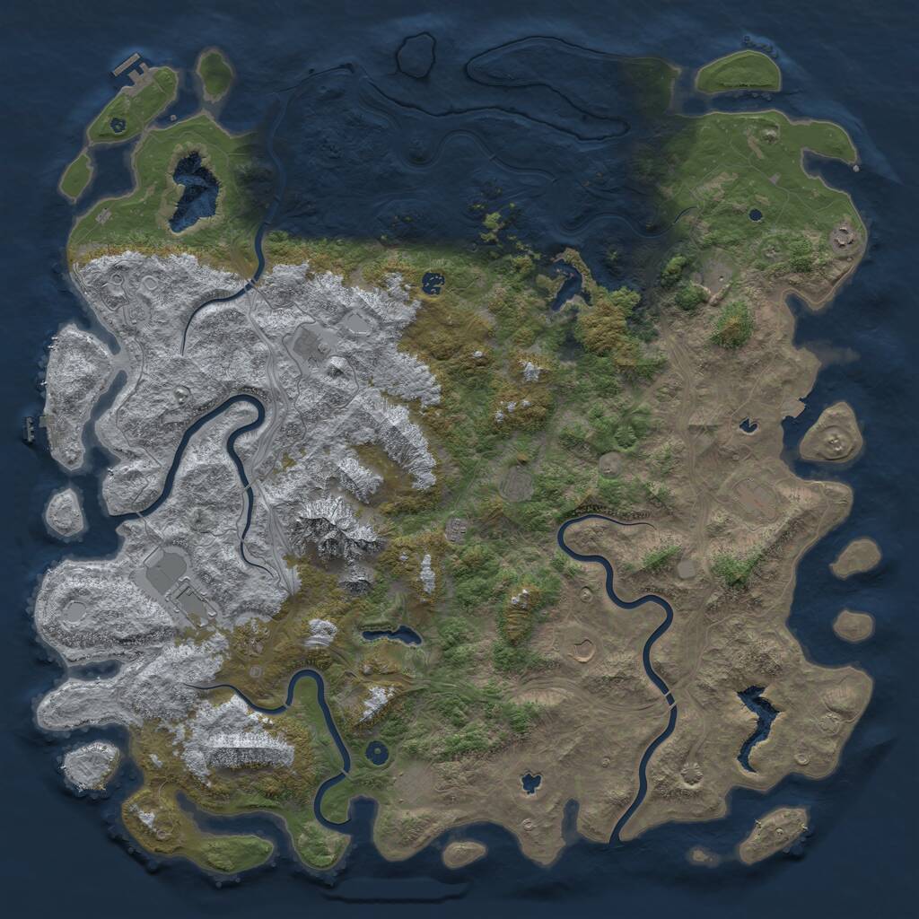 Rust Map: Procedural Map, Size: 6000, Seed: 6738678, 17 Monuments
