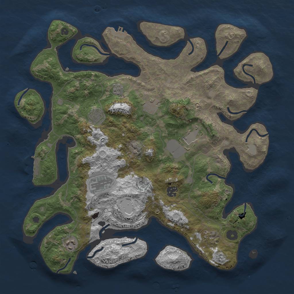 Rust Map: Procedural Map, Size: 4000, Seed: 16654564, 16 Monuments