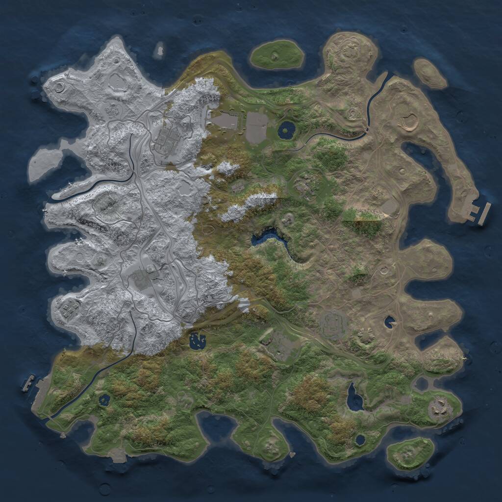 Rust Map: Procedural Map, Size: 4250, Seed: 126545, 16 Monuments