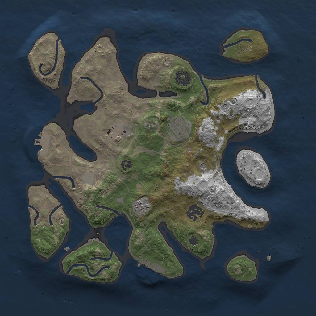 Rust Map: Procedural Map, Size: 3000, Seed: 98, 12 Monuments