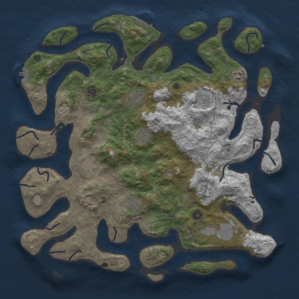 Rust Map: Procedural Map, Size: 4500, Seed: 168, 18 Monuments