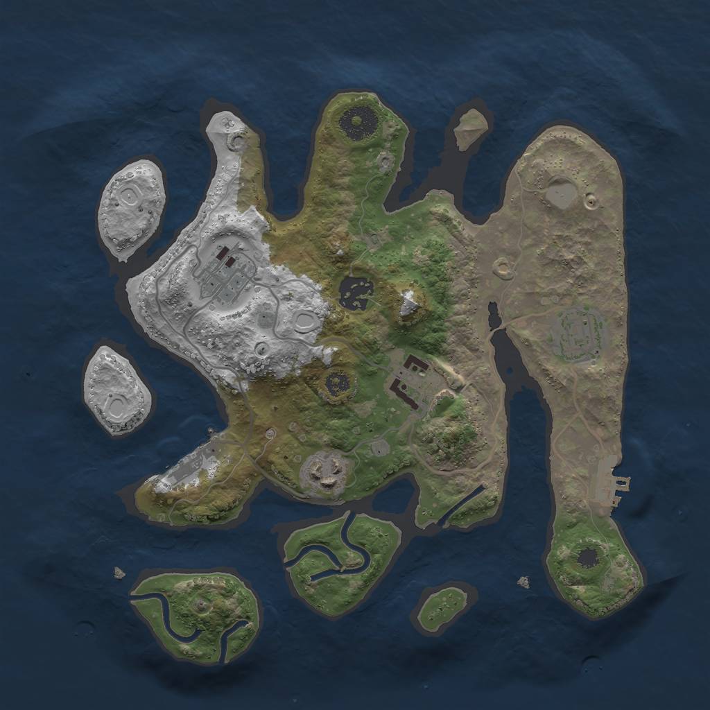 Rust Map: Procedural Map, Size: 3000, Seed: 361269, 12 Monuments