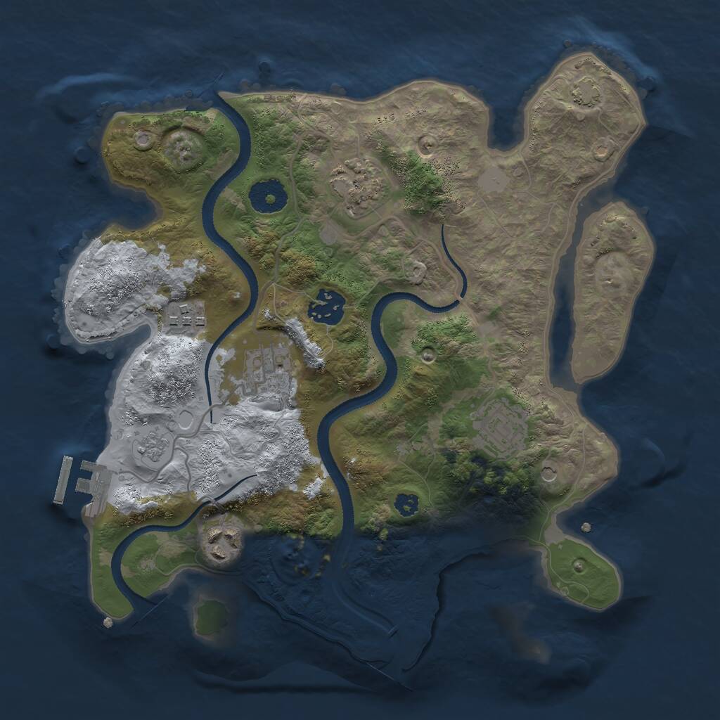 Rust Map: Procedural Map, Size: 3000, Seed: 365992, 11 Monuments