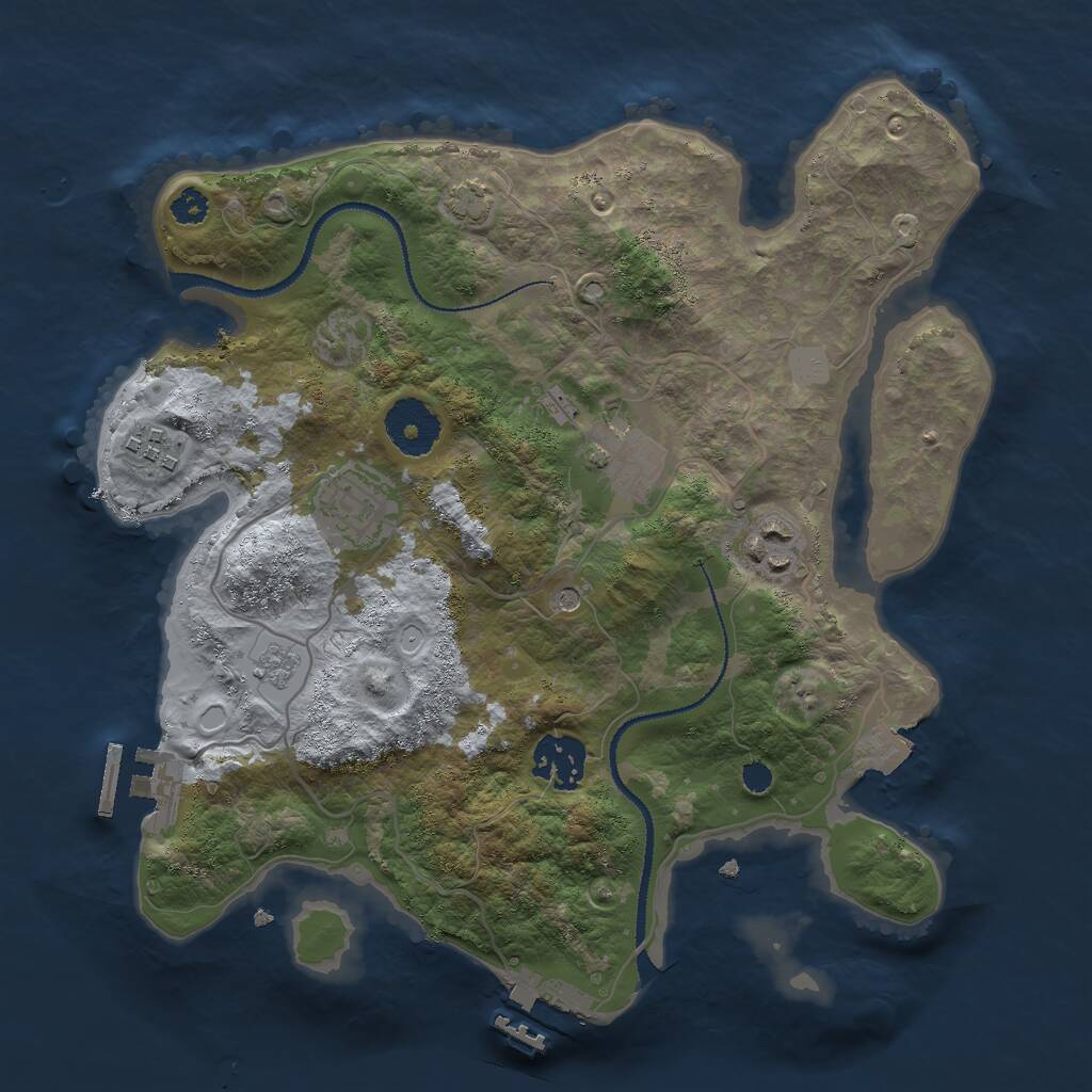 Rust Map: Procedural Map, Size: 3000, Seed: 365992, 11 Monuments