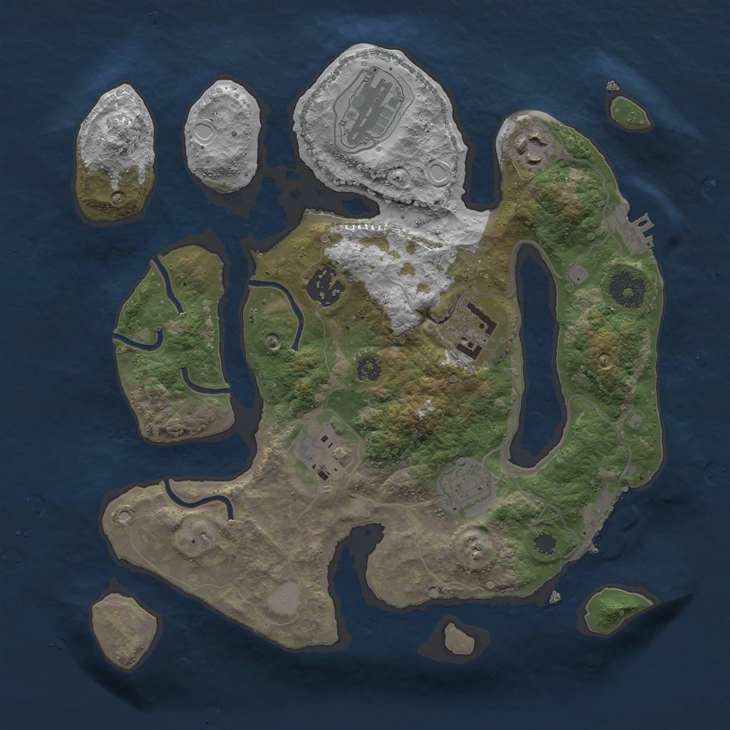 Rust Map: Procedural Map, Size: 3000, Seed: 958331, 13 Monuments