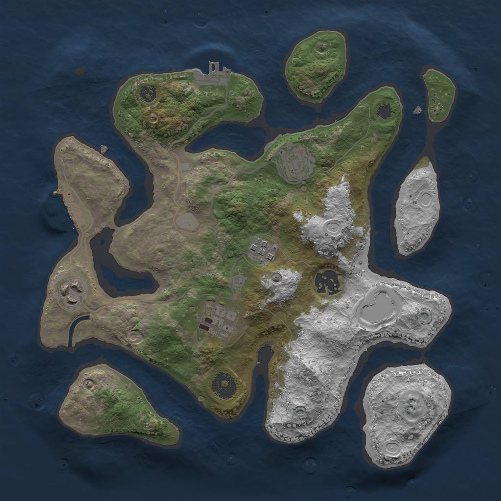 Rust Map: Procedural Map, Size: 3000, Seed: 310446, 12 Monuments