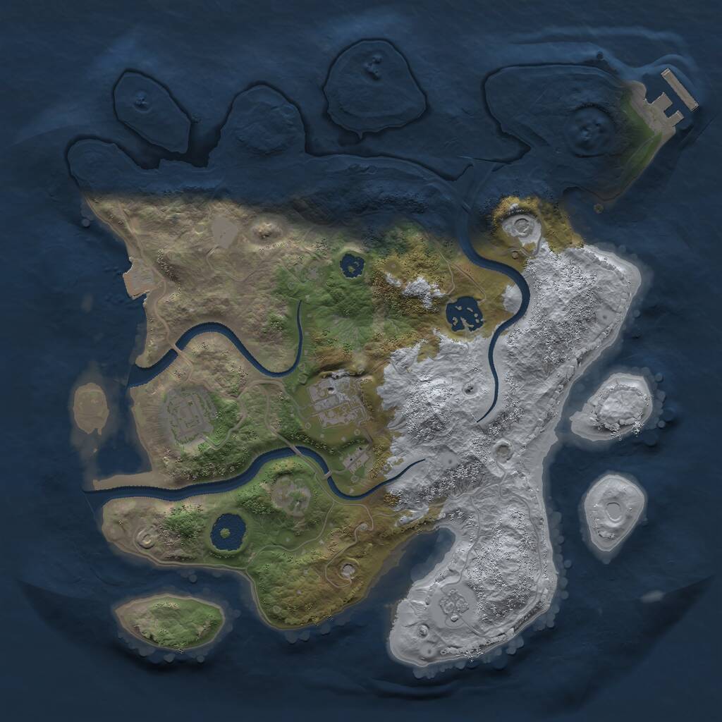 Rust Map: Procedural Map, Size: 3000, Seed: 269171, 7 Monuments