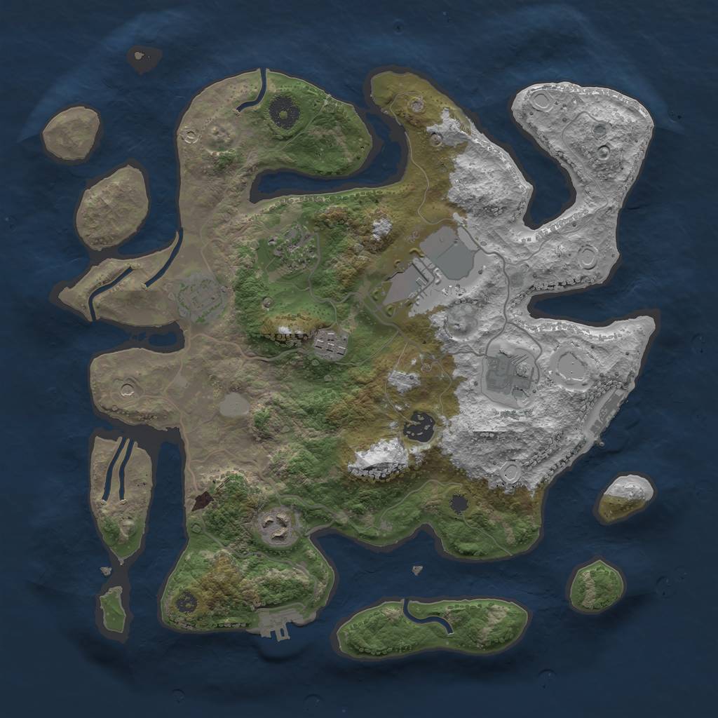 Rust Map: Procedural Map, Size: 3500, Seed: 221121, 15 Monuments