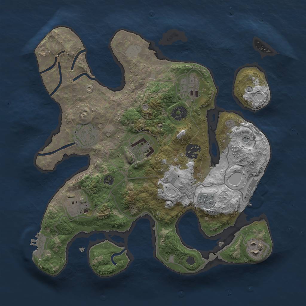 Rust Map: Procedural Map, Size: 3000, Seed: 2065571282, 15 Monuments
