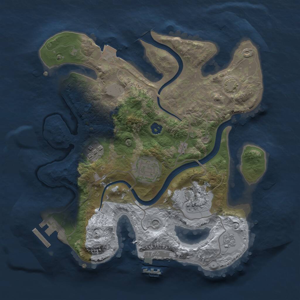 Rust Map: Procedural Map, Size: 2600, Seed: 678408731, 9 Monuments