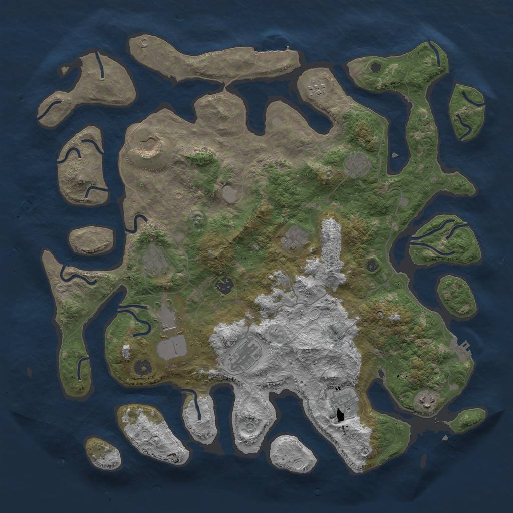 Rust Map: Procedural Map, Size: 4500, Seed: 488789002, 18 Monuments