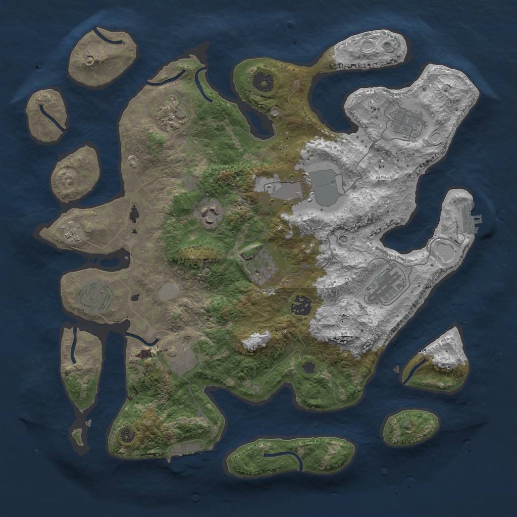 Rust Map: Procedural Map, Size: 3750, Seed: 221121, 18 Monuments