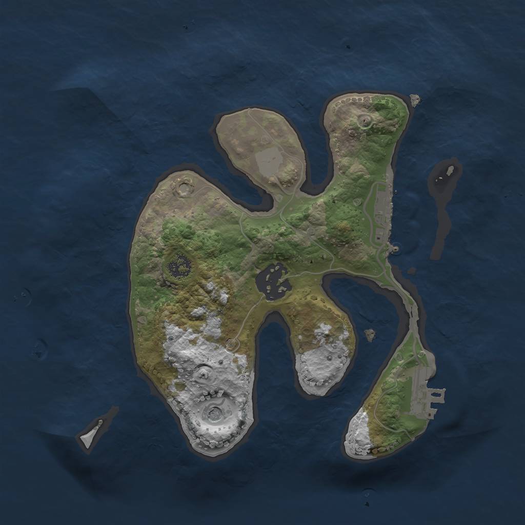 Rust Map: Procedural Map, Size: 2200, Seed: 2002707724, 9 Monuments