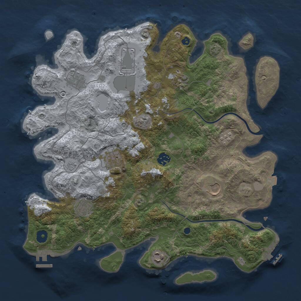 Rust Map: Procedural Map, Size: 3700, Seed: 99152776, 15 Monuments