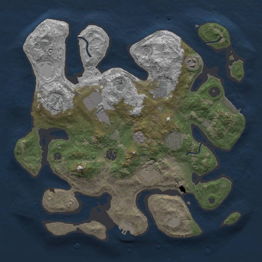 Rust Map: Procedural Map, Size: 3600, Seed: 9855317, 16 Monuments