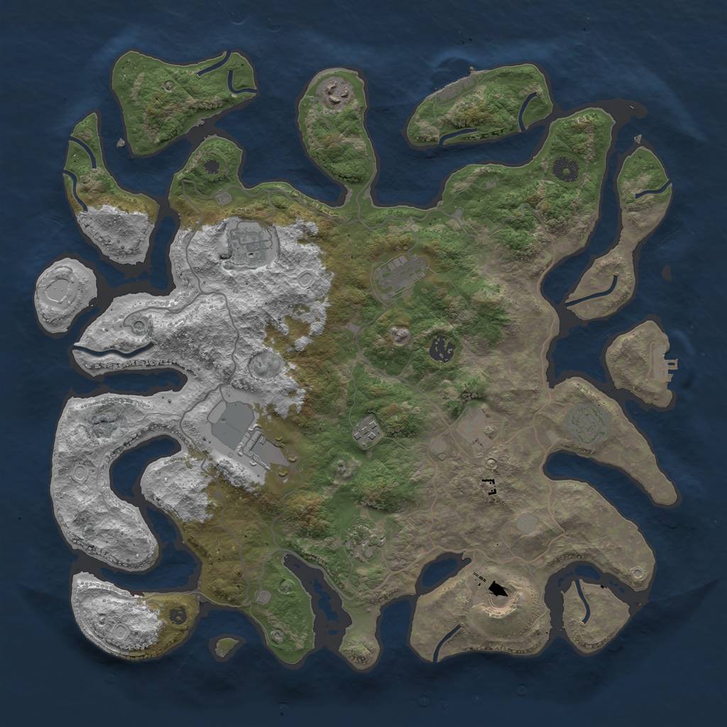 Rust Map: Procedural Map, Size: 4250, Seed: 1694138800, 18 Monuments