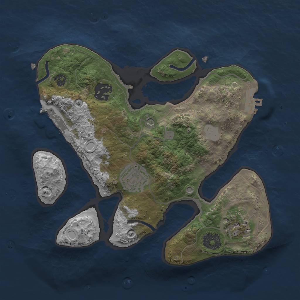 Rust Map: Procedural Map, Size: 2500, Seed: 577887, 11 Monuments