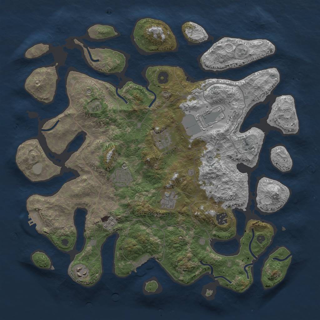 Rust Map: Procedural Map, Size: 4000, Seed: 1485285266, 15 Monuments