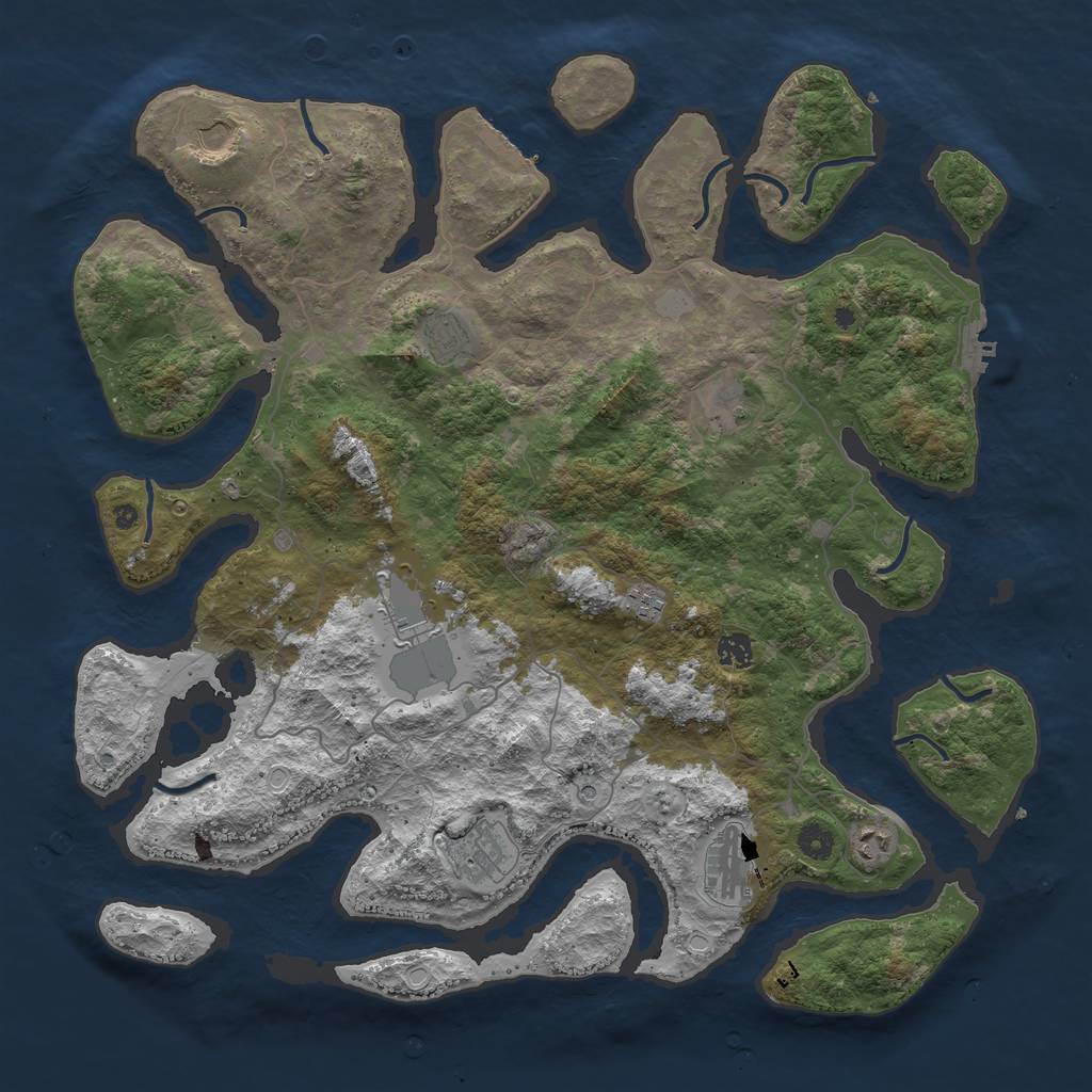 Rust Map: Procedural Map, Size: 4500, Seed: 22211, 17 Monuments