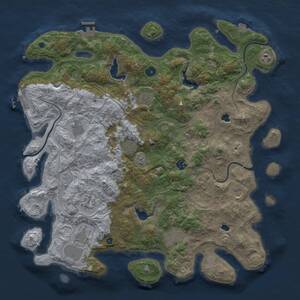 Thumbnail Rust Map: Procedural Map, Size: 4500, Seed: 112211, 16 Monuments