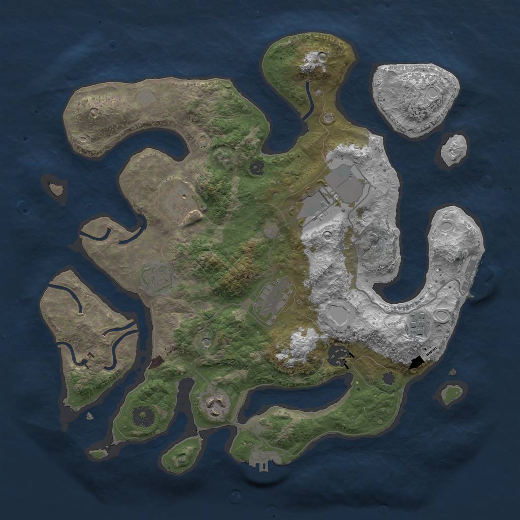Rust Map: Procedural Map, Size: 3550, Seed: 127961, 15 Monuments