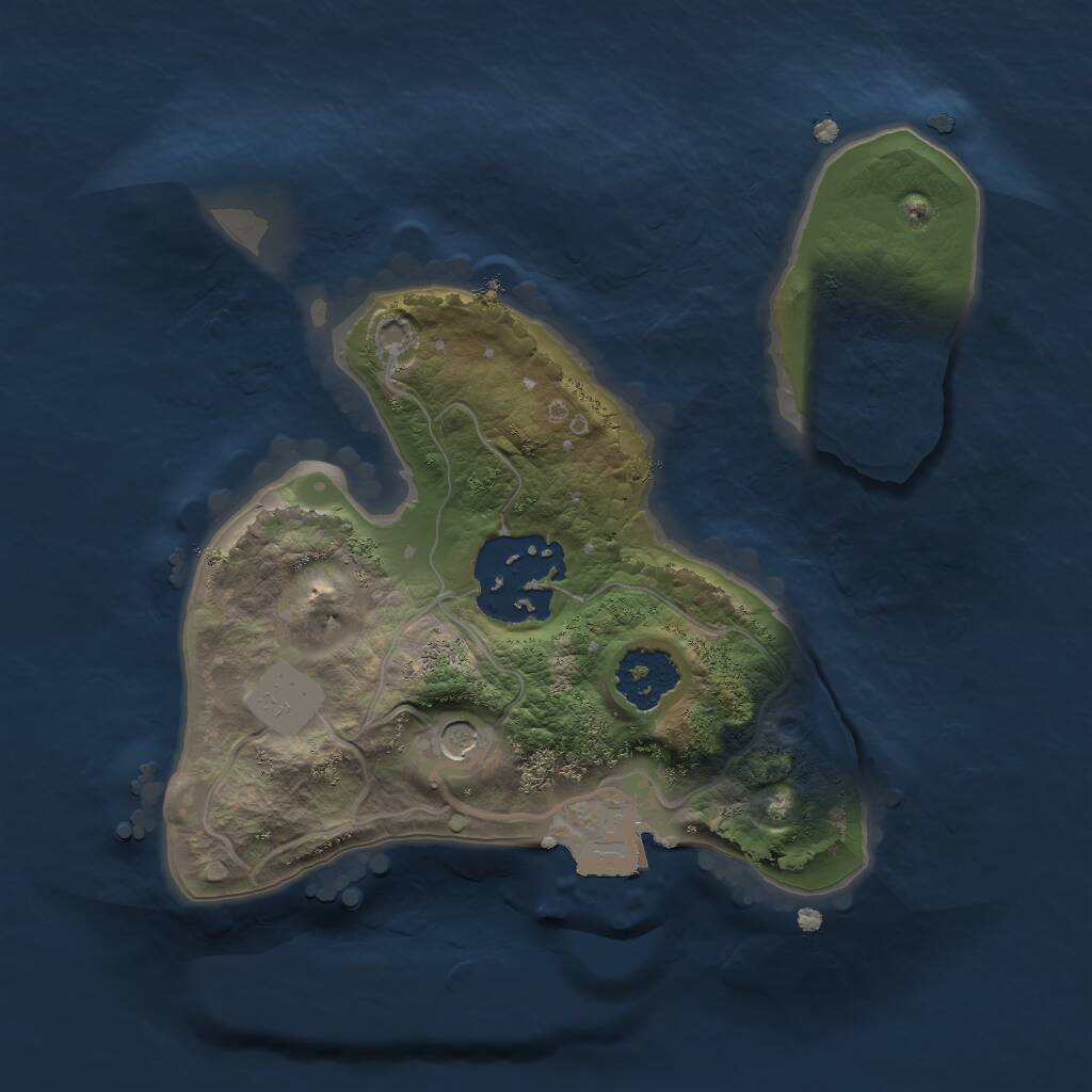 Rust Map: Procedural Map, Size: 1800, Seed: 210, 3 Monuments