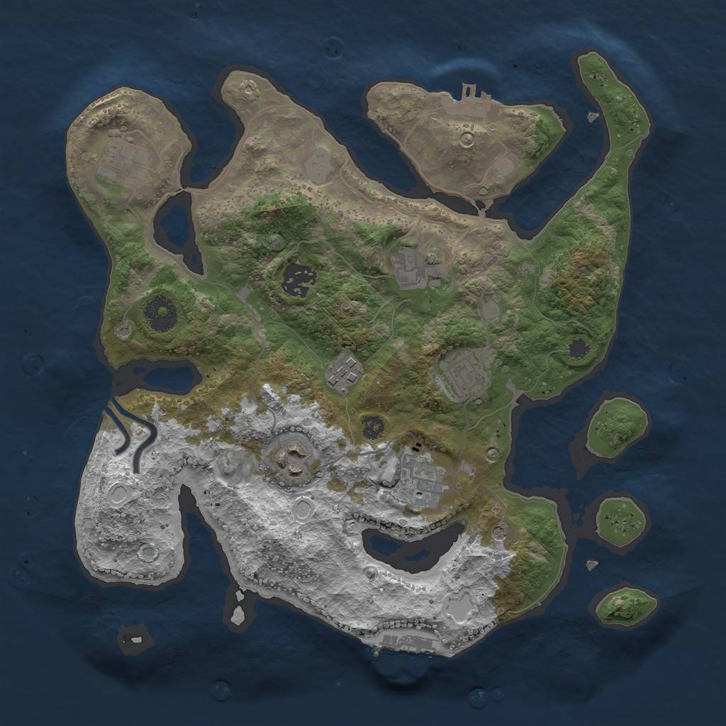 Rust Map: Procedural Map, Size: 3200, Seed: 746877475, 15 Monuments