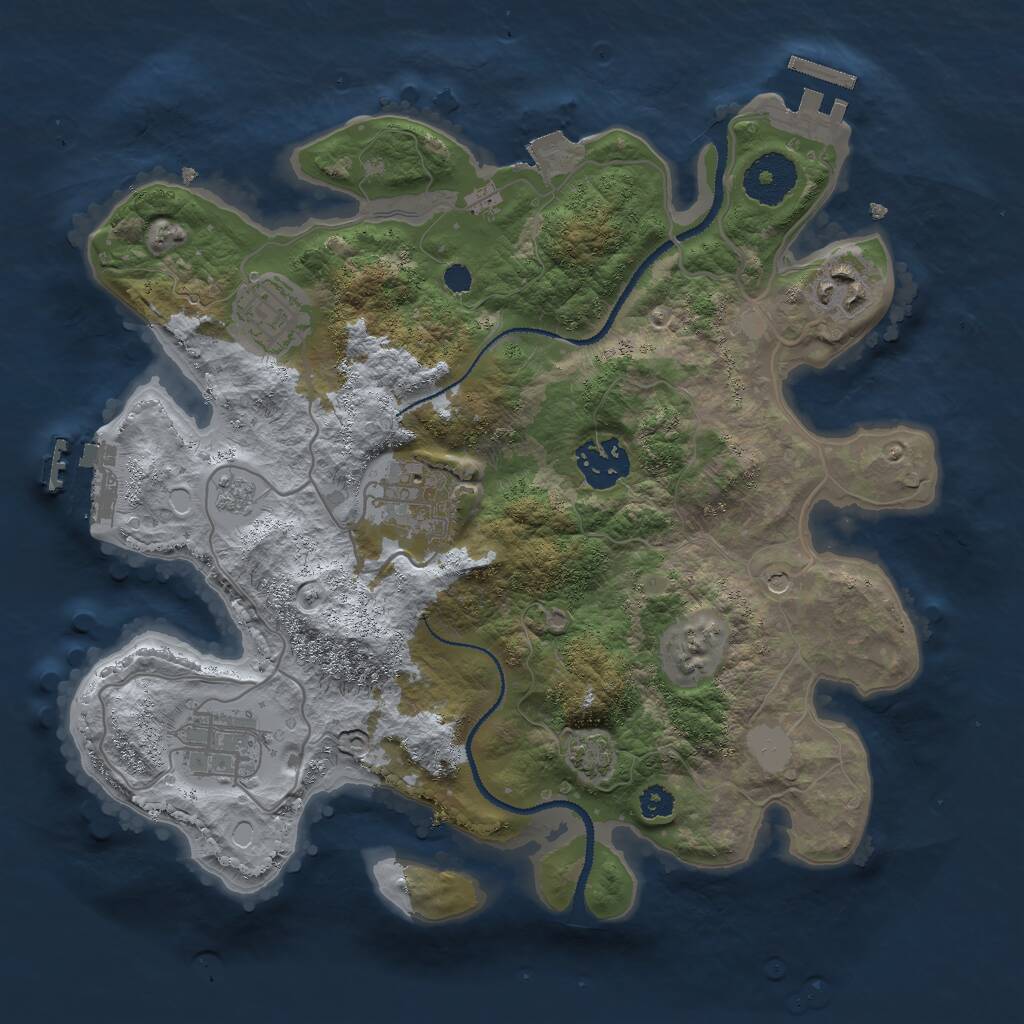 Rust Map: Procedural Map, Size: 3000, Seed: 320863034, 11 Monuments