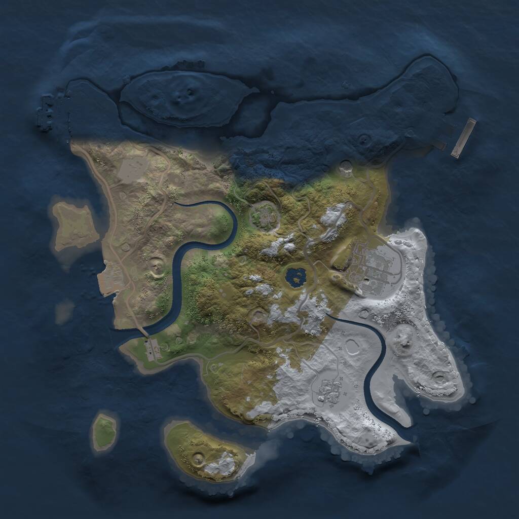 Rust Map: Procedural Map, Size: 2500, Seed: 444888, 7 Monuments