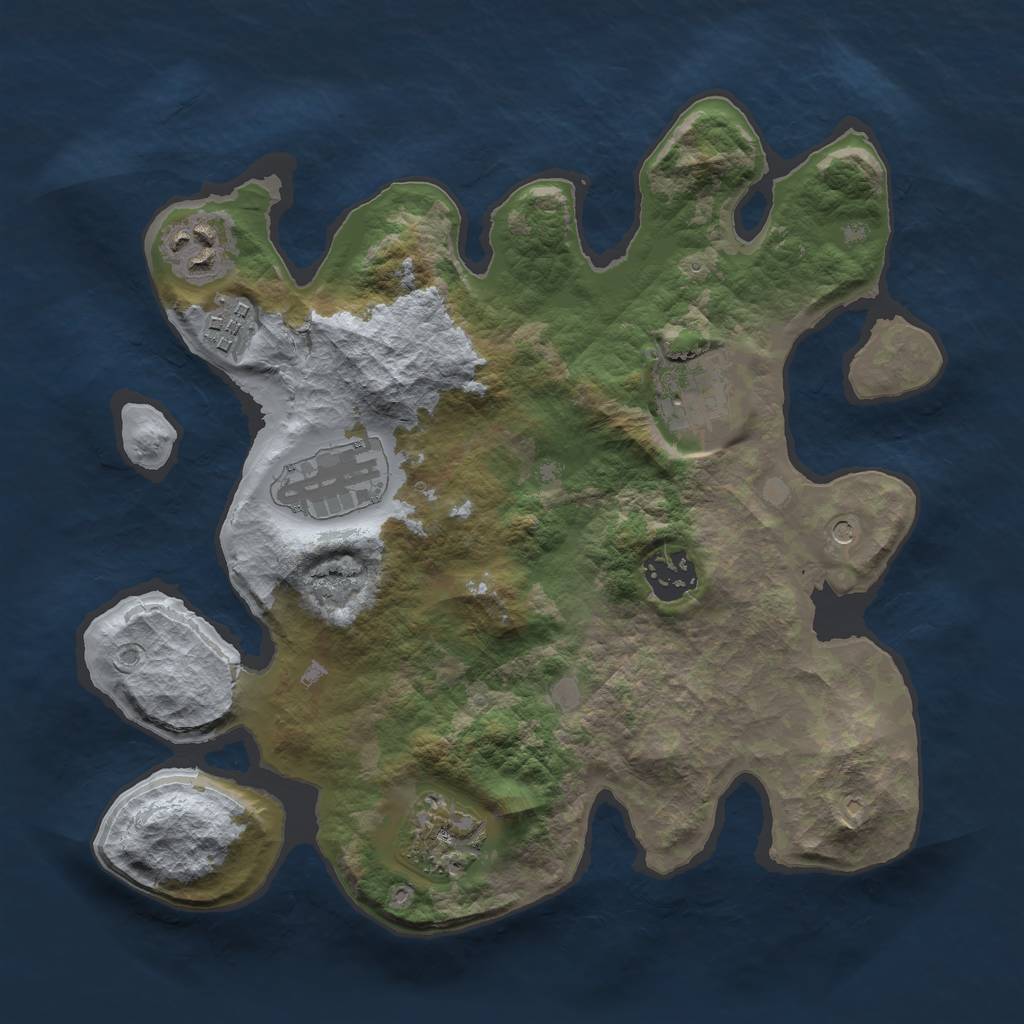Rust Map: Barren, Size: 2950, Seed: 12345, 9 Monuments