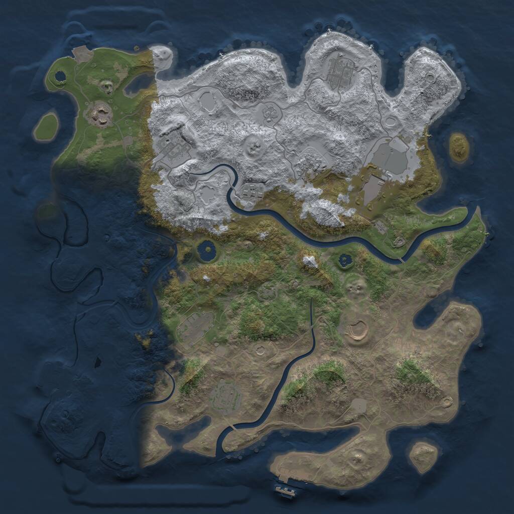 Rust Map: Procedural Map, Size: 3950, Seed: 1664064288, 15 Monuments