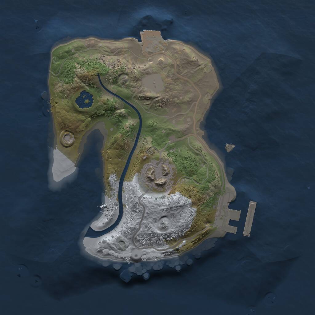 Rust Map: Procedural Map, Size: 1800, Seed: 6000, 3 Monuments