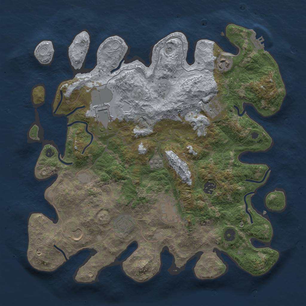 Rust Map: Procedural Map, Size: 3750, Seed: 4212833, 16 Monuments