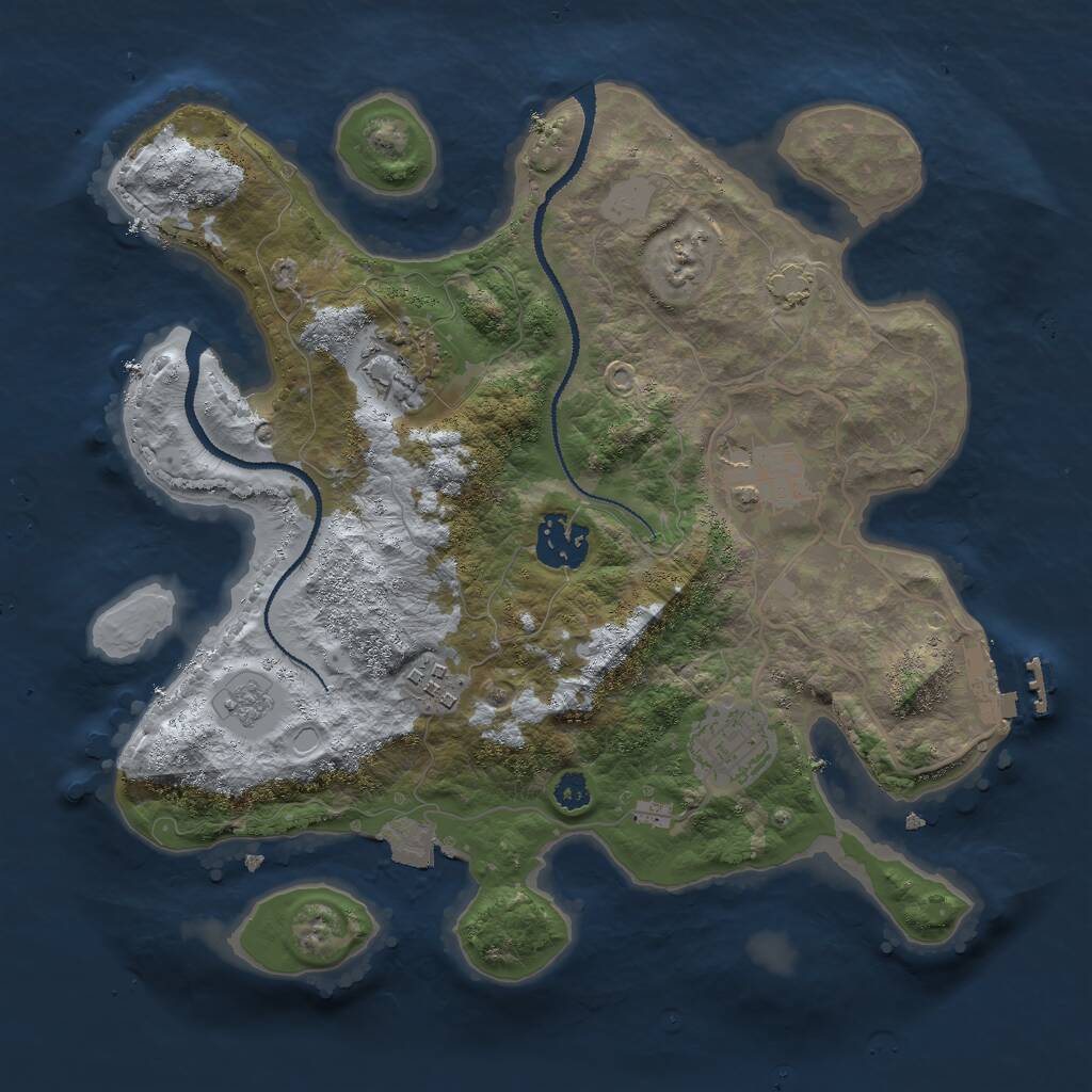 Rust Map: Procedural Map, Size: 3000, Seed: 147232719, 9 Monuments