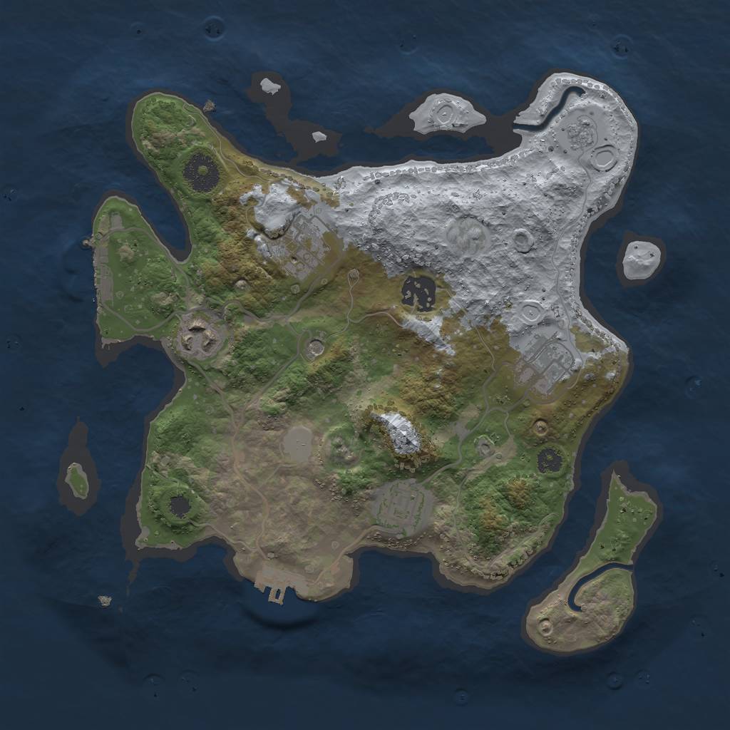 Rust Map: Procedural Map, Size: 3000, Seed: 341771, 14 Monuments