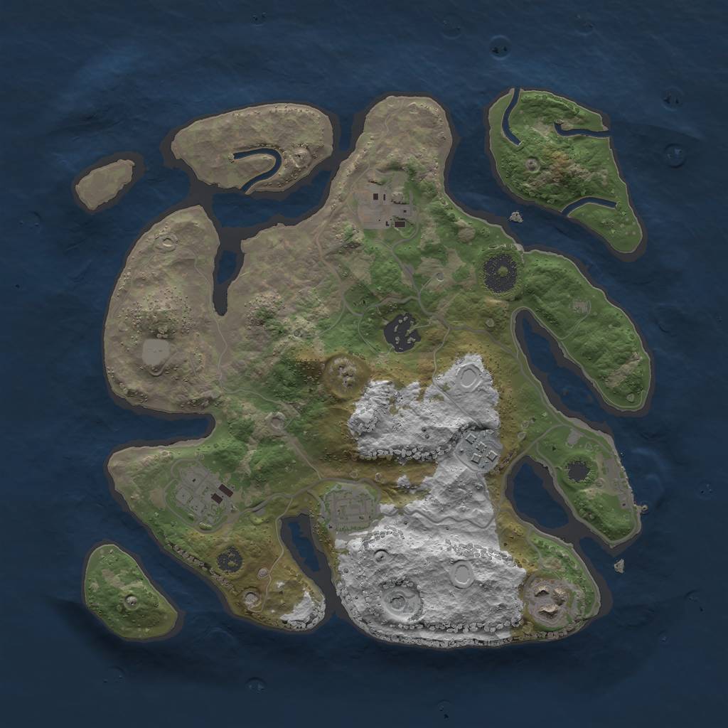 Rust Map: Procedural Map, Size: 3000, Seed: 418679, 13 Monuments