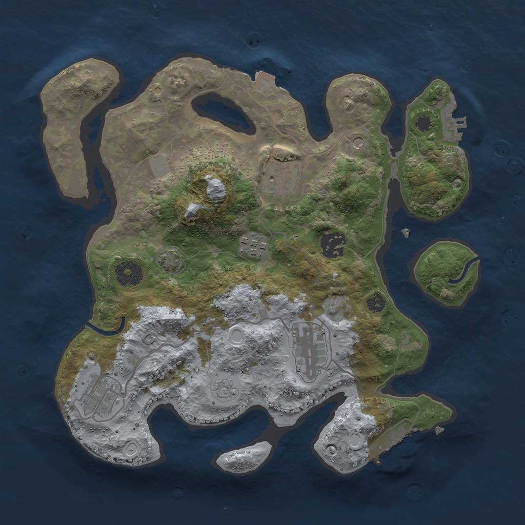 Rust Map: Procedural Map, Size: 3000, Seed: 502766, 13 Monuments