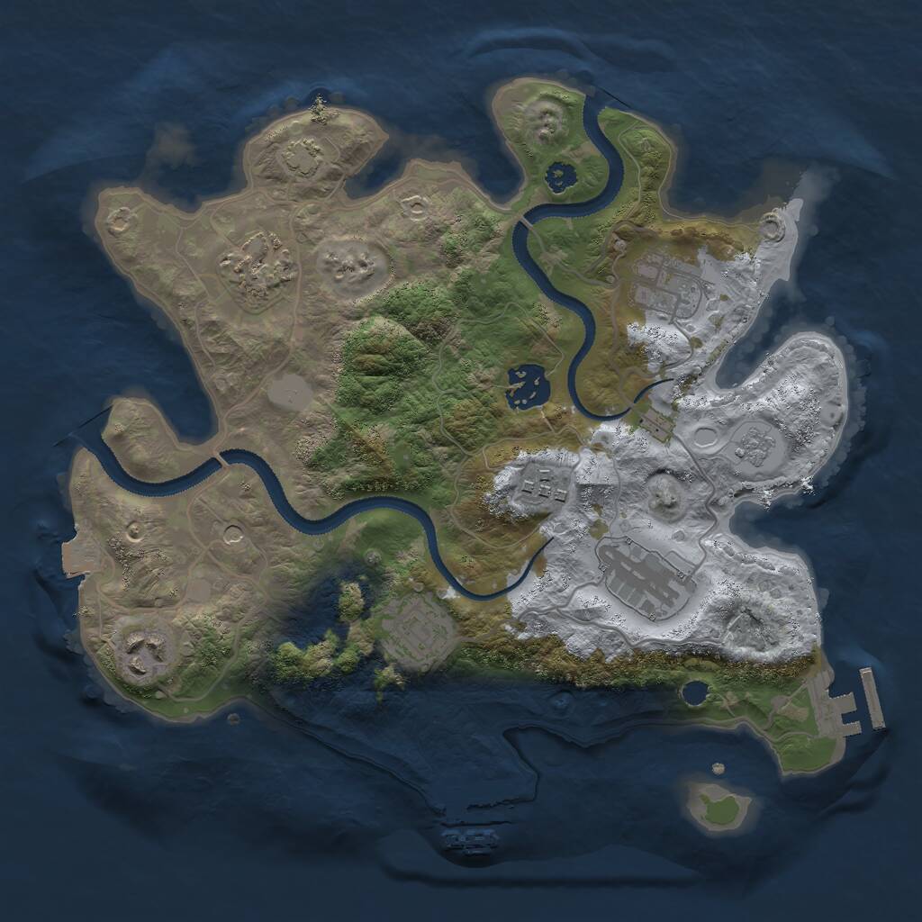 Rust Map: Procedural Map, Size: 3000, Seed: 950441, 13 Monuments