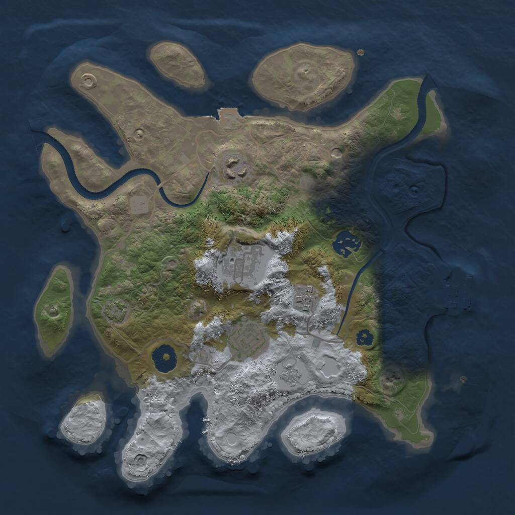Rust Map: Procedural Map, Size: 3000, Seed: 941469, 10 Monuments