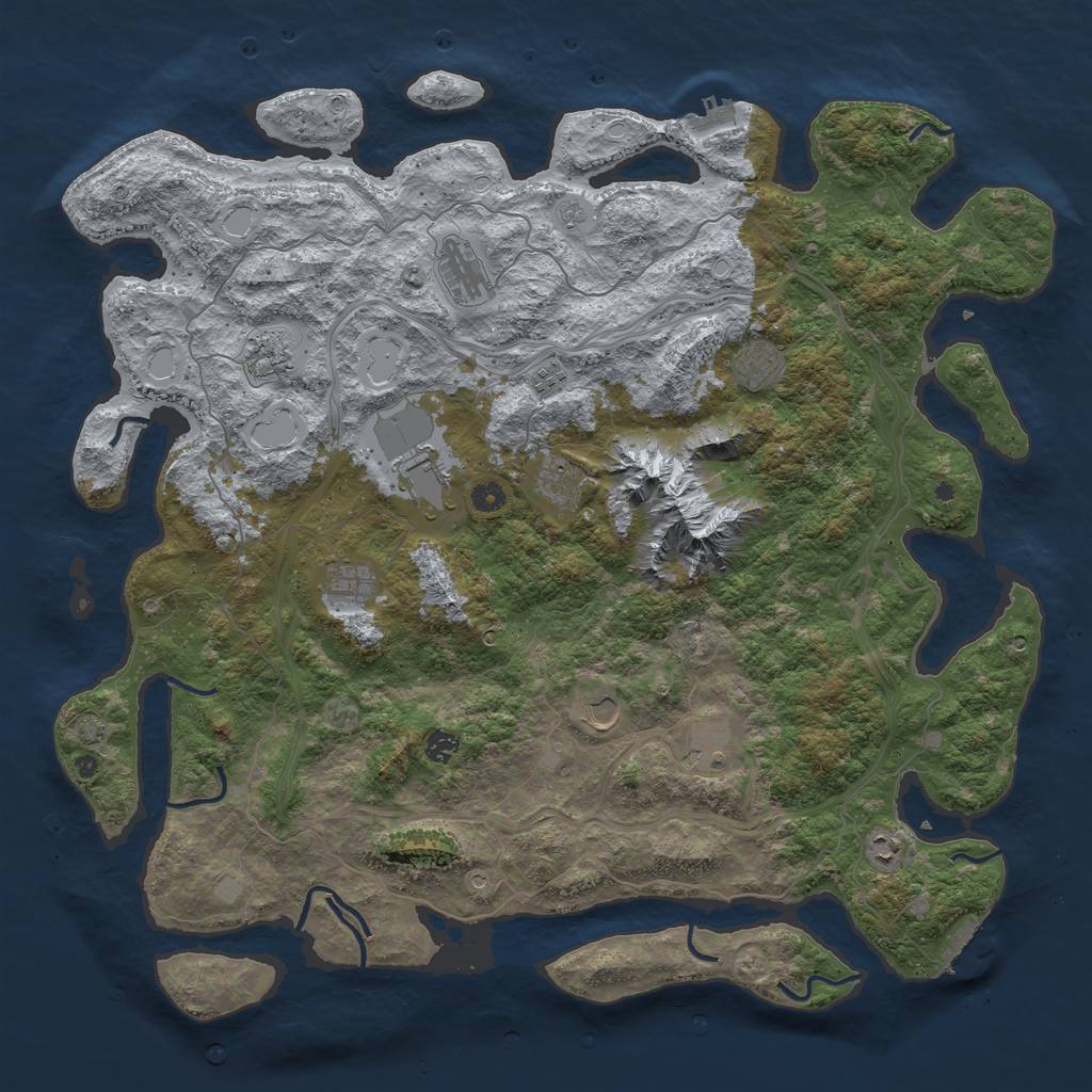 Rust Map: Procedural Map, Size: 5000, Seed: 1047004419, 19 Monuments