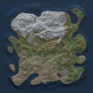 Thumbnail Rust Map: Procedural Map, Size: 3500, Seed: 1841407141, 17 Monuments