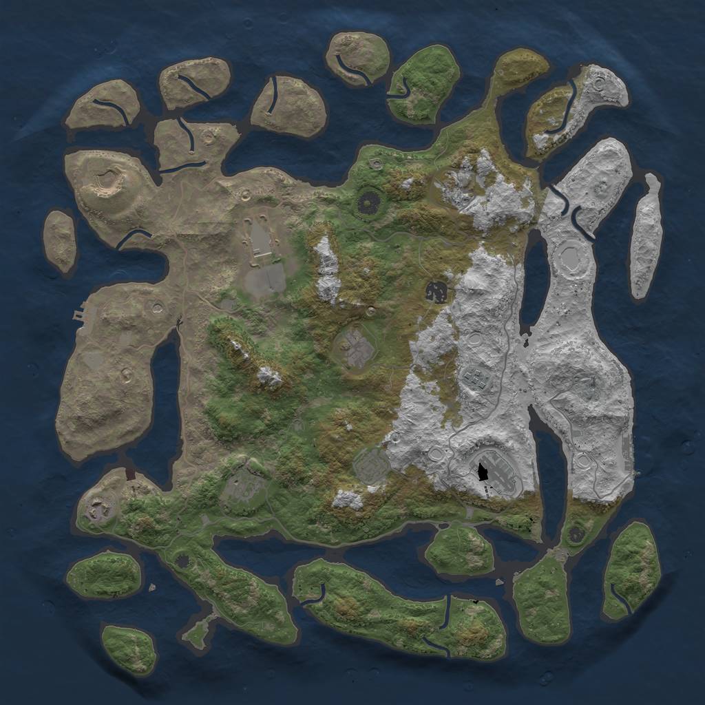 Rust Map: Procedural Map, Size: 4600, Seed: 613425164, 18 Monuments