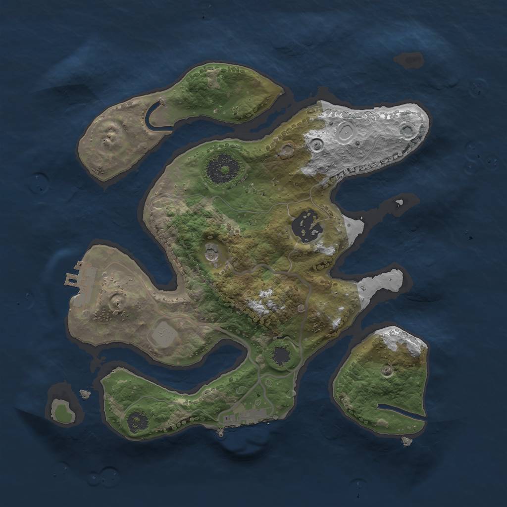 Rust Map: Procedural Map, Size: 2500, Seed: 1776369928, 9 Monuments