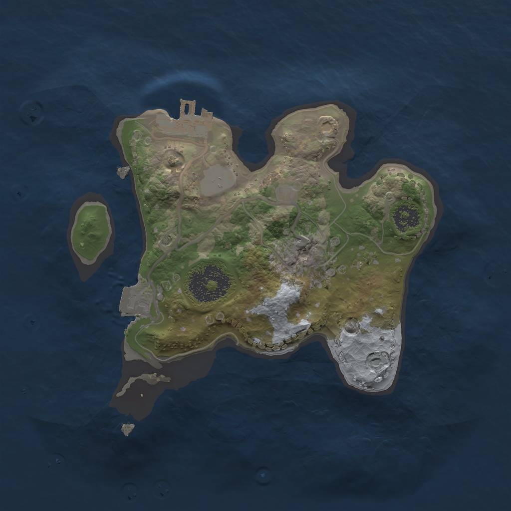 Rust Map: Procedural Map, Size: 2000, Seed: 5435345, 4 Monuments