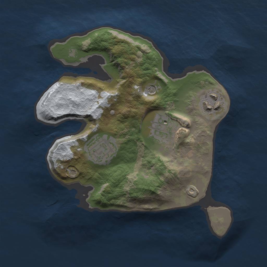 Rust Map: Barren, Size: 2000, Seed: 6, 6 Monuments