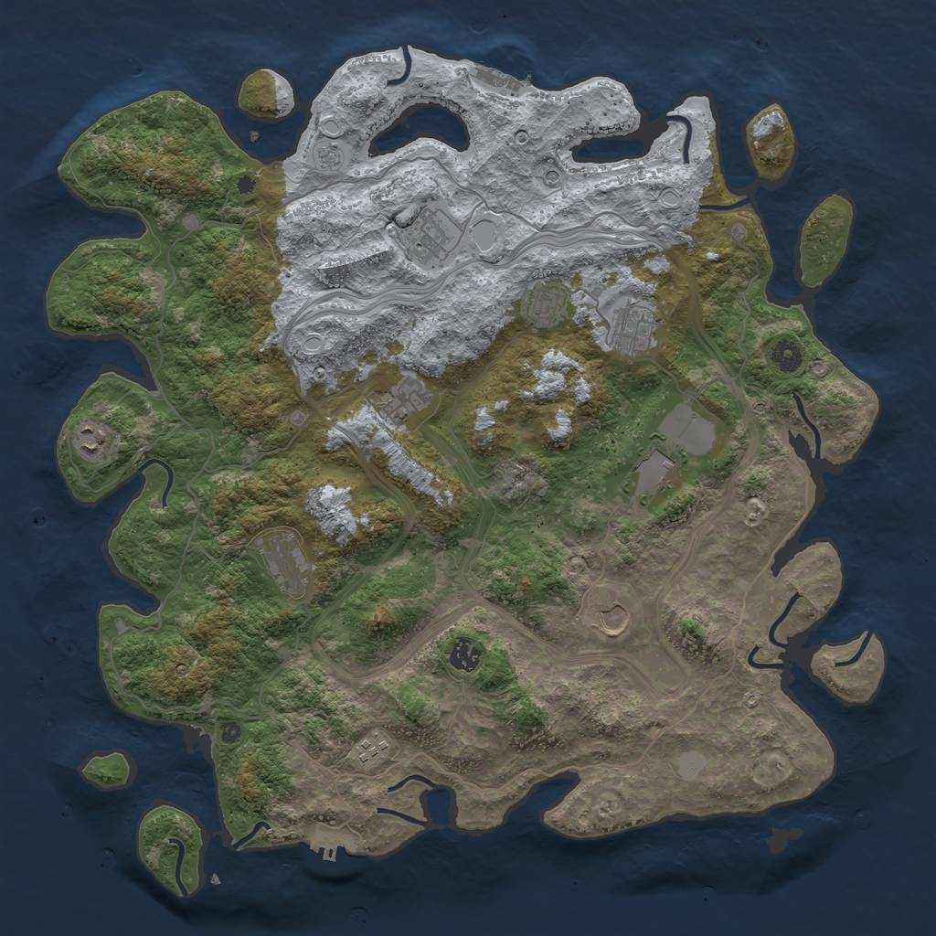 Rust Map: Procedural Map, Size: 4500, Seed: 609138754, 19 Monuments