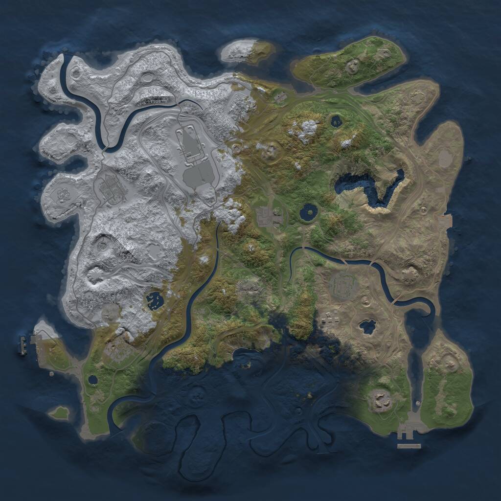 Rust Map: Procedural Map, Size: 4300, Seed: 117915745, 15 Monuments