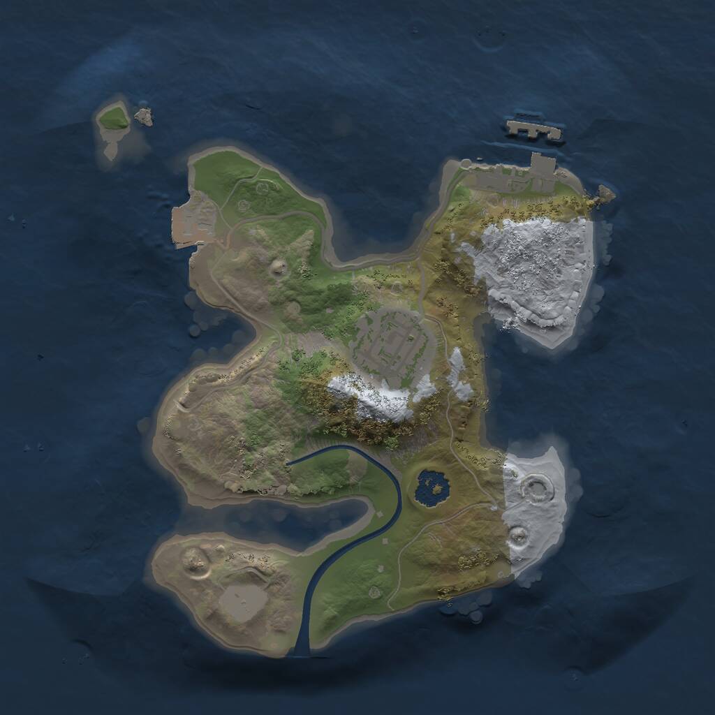 Rust Map: Procedural Map, Size: 2000, Seed: 62589, 3 Monuments