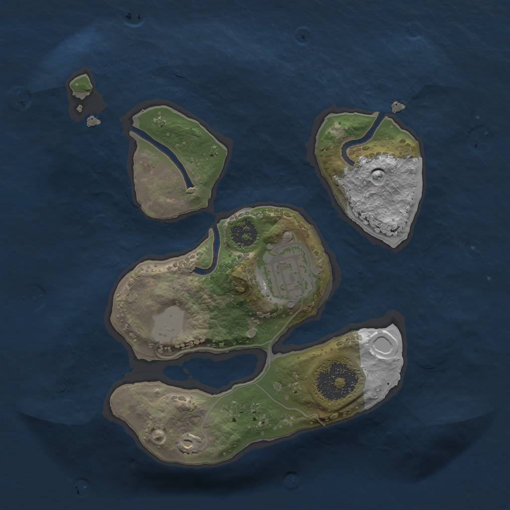 Rust Map: Procedural Map, Size: 2000, Seed: 62589, 6 Monuments