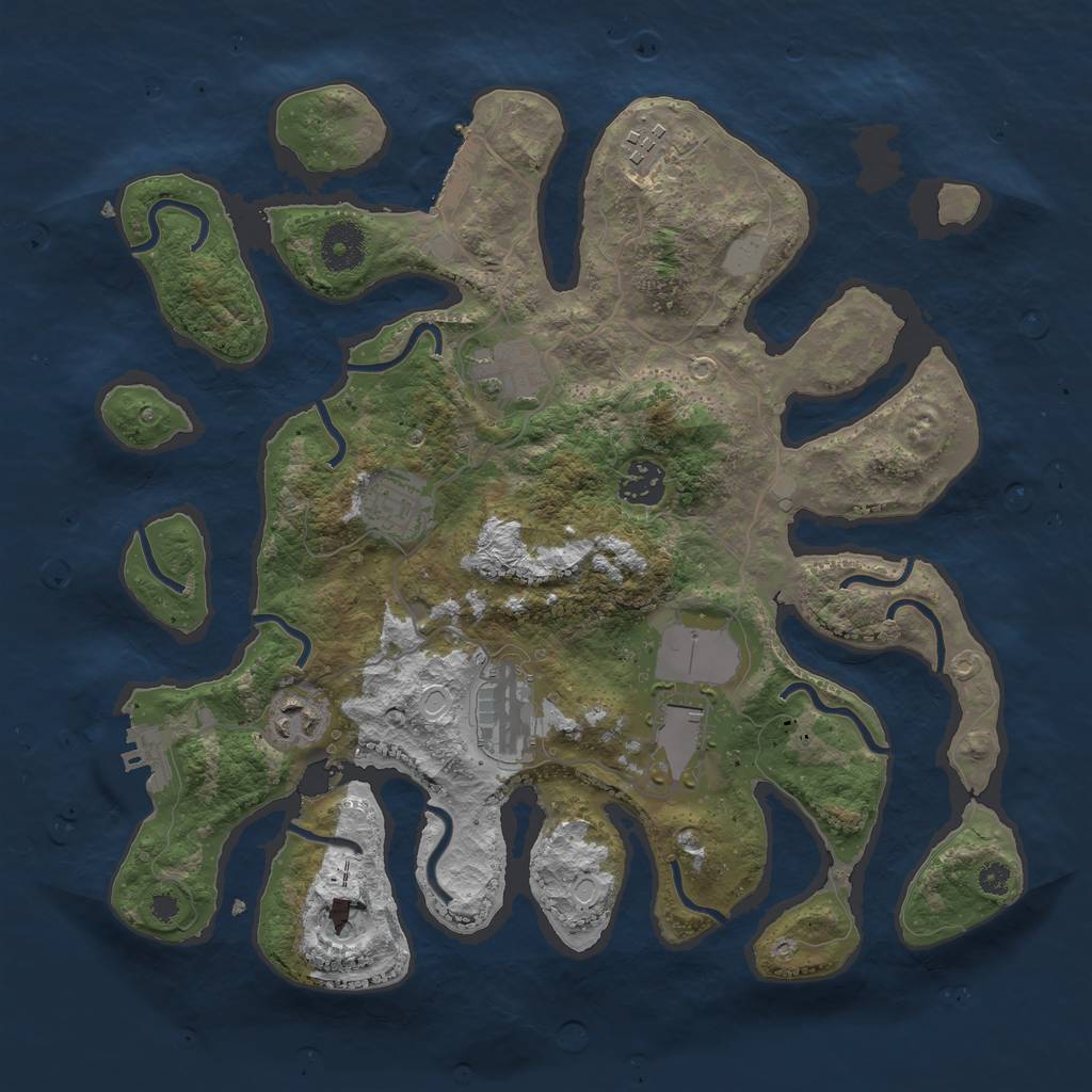 Rust Map: Procedural Map, Size: 3500, Seed: 5234, 15 Monuments